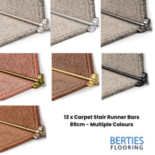 13 Pieces Carpet Runner Bars 35.4" (89cm) Easy To Fit Stair Rods Cheap & New