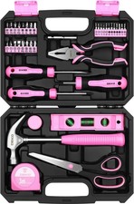 Pink Tool Set Pink Hand Tool Kit DIY for Women 42 Pieces Ladies Tool Box Gift