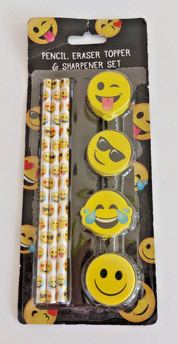 Emoji pencil eraser - pencil, set