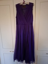 Fenn Wright Manson Purple Silk Dress Size 12 Occasion Wedding Guest Midi