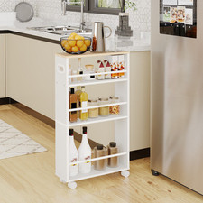 HOOBRO Storage Trolley Kitchen Cart Kitchen Trolley Rolling Cart 45 x 15 x 80 cm