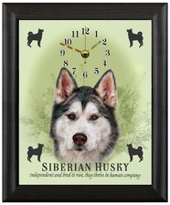 Siberian husky clock gift christmas present xmas wall or freestanding