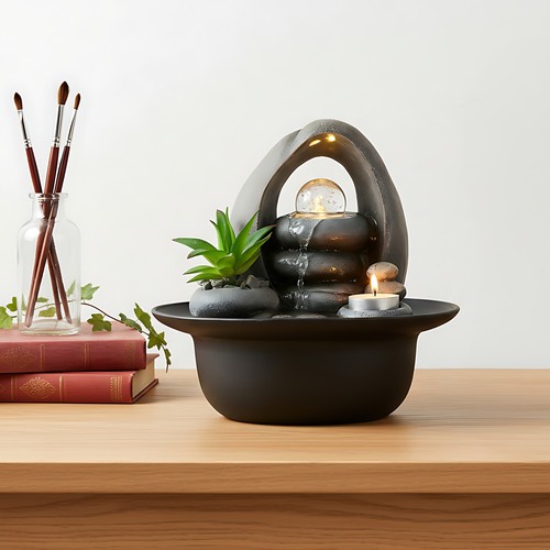 Spinning orb rock water - spinning,