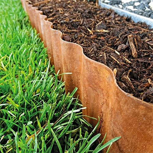 Rusted flexible lawn edging - lawn,