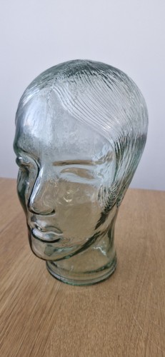 1960s 70s art glass - glass, head
