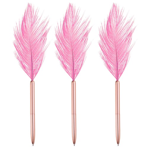 Pink feather ballpoint - pen,, 3