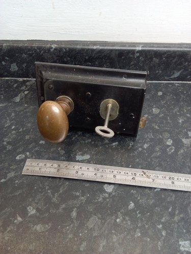 Vintage rim lock and latch - vintage,
