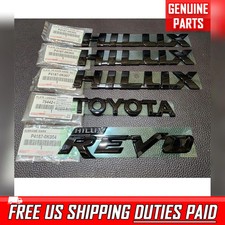 FOR TOYOTA HILUX REVO 2015-23 GENUINE BLACK GLOSSY HILUX LOGO EMBLEM BADGE 1 Set