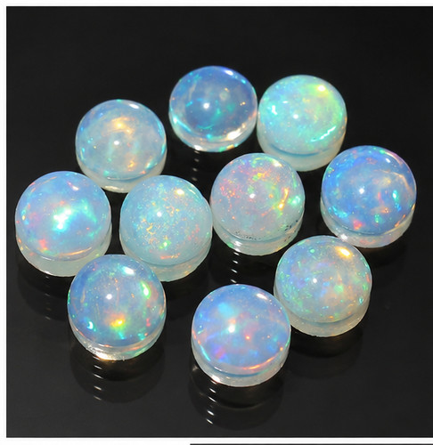 5pcs natural fire opal 4mm - natural,