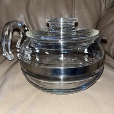Vintage Pyrex Flameware Coffee Tea Pot Kettle 8336 8446B 6 Cup Immaculate