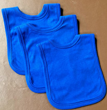 Baby Bibs Plain Blue Set of 3
