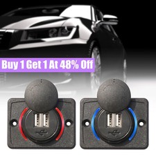3.1A Dual USB Port Car Fast Charger Socket Power Outlet Panel Caravan 12/24V