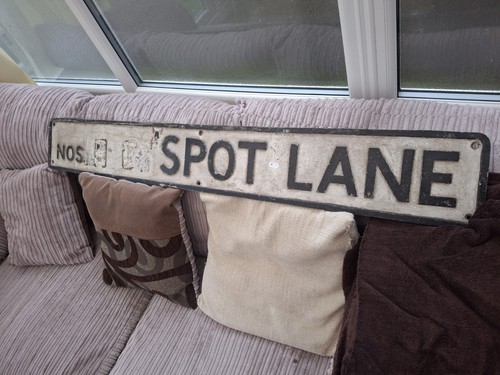 Large cast aluminium road sign - cast,