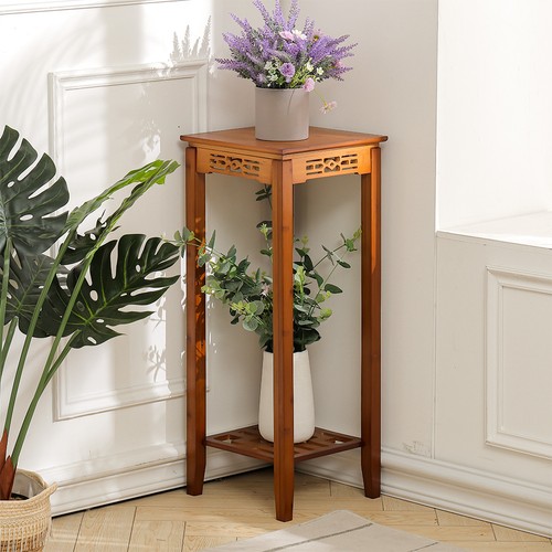 Bamboo plant stand - bamboo, flower