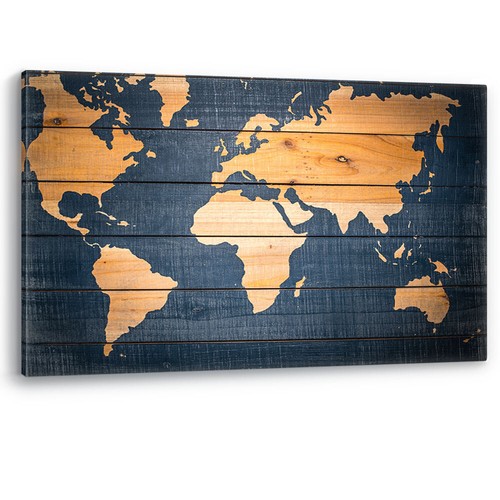 World map wood - wood, effect