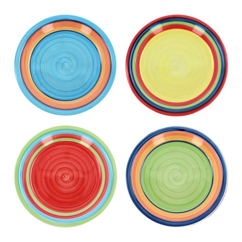 Coloured dinner plate round - coloured,