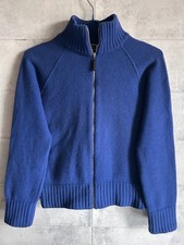 Sportmax Max Mara Wool Blend Zip Up Sweater Womens S Cobalt Blue High Collar