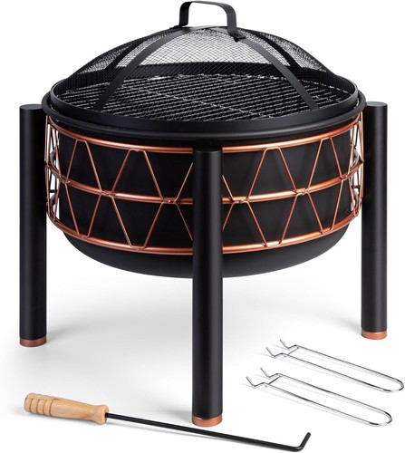 Vonhaus 2in1 fire pit bbq - fire,
