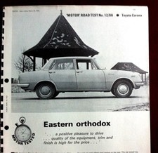 TOYOTA CORONA -1966 - Road Test removed from MOTOR magazine + Design Analysis