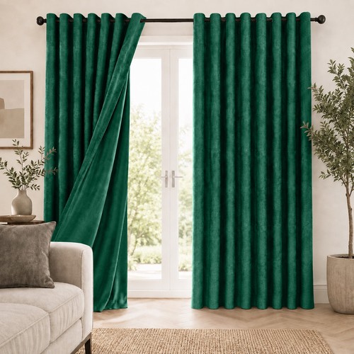 Plush velvet curtains pair - velvet,