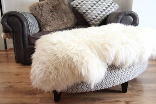 Sheepskin rug white cream 100 - sheepskin,