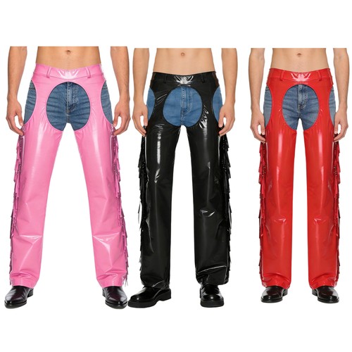Men leather trousers - men's, pu