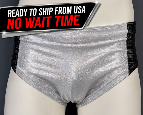 Pro wrestling trunks silver - trunks,