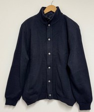 Mens GANT Navy Ribbed Knit with Quilted Inner Lining Full Zip Jacket L - CG N42