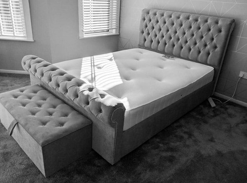 New sleigh scroll bed - new,