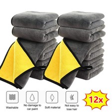 12X Car Cleaning Towels Drying Wash Cloth Microfibre Super Absorbent Polishing