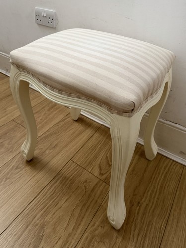 White dressing table stool - white,