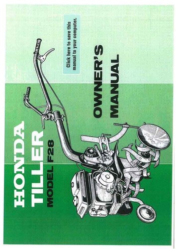 Honda tiller f28 - tiller, operators