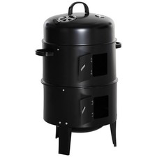 [US Stock] 3-in-1 Portable Charcoal BBQ Grill & Smoker 2-Tier Design