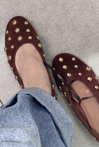 Zara brown suede - suede, ballerinas