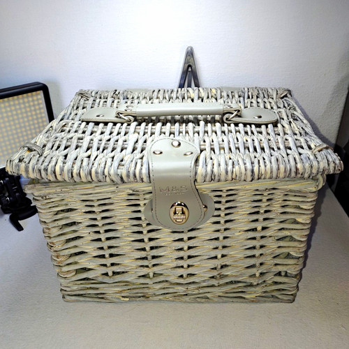 Medium grey wicker picnic - m&s,