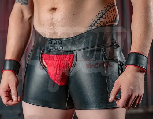 Men genuine leather short - men's,