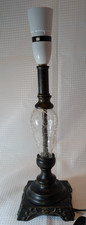 Quality Stylish Widdop Bingham & Co Crackle Glass and Bronze Effect Table Lamp.