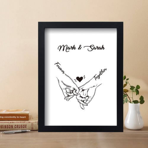 Personalised holding hands art - holding,