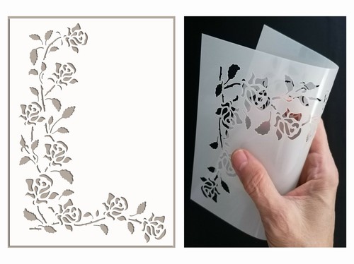 Flower stencil roses - flower,