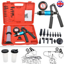 21Pcs Hand Held Vacuum and Pressure Pump Tester Tool Brake Bleeder Kit & Case UK