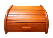 Beech Wood Roll-Top Bread Box Bin Small 30x26x16cm (11.8x10.2x6.3in) Orange