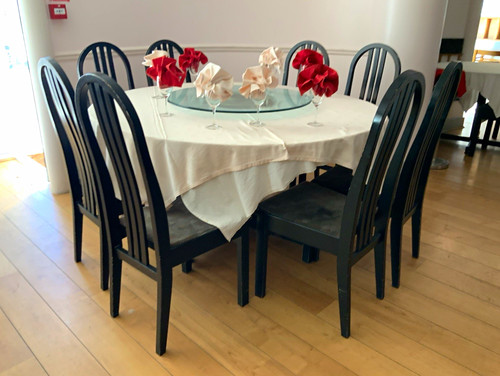 Black velvet dining chair - black,