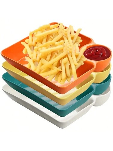Square plastic divided - divided, plate