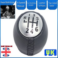 6 Speed Manual Gear Knob Shift Stick Leather For VAUXHALL VIVARO A X83 2002-2014