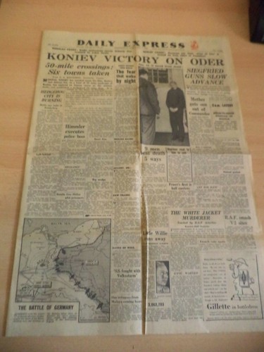 Old vintage orig ww2 newspaper - old,