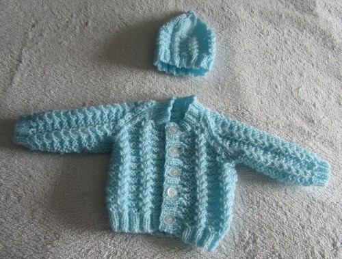 Hand knitted patterned