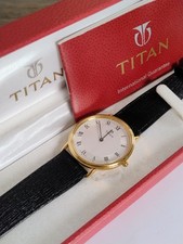Titan Gold Tone Mens Watch Boxed Working