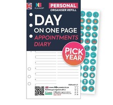 2026 or 2027 Filofax Personal COMPATIBLE Day per page appointments diary