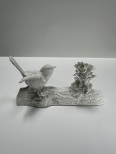 Vintage Crown Staffordshire Bone China White Bird Figurine Flowers by J.T. Jones