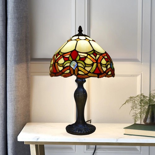 Tiffany table lamp - table, stained